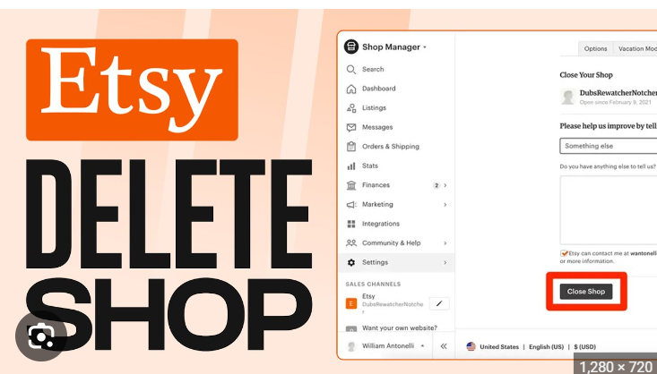 How To Delete Etsy Shop