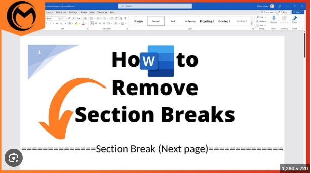 how to delete section break in word