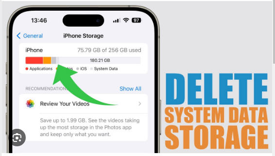 how to delete system data on iphone