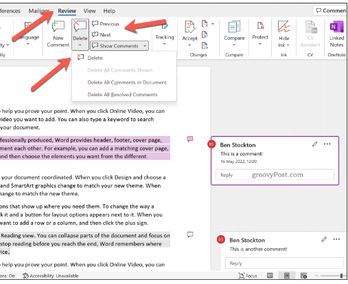 How To Delete Comments on Microsoft Word